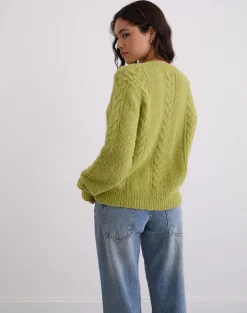 Aceso Cardigan in Bright Chartreuse