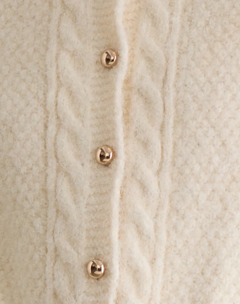 Aceso Cardigan in Brush Knit Ivory