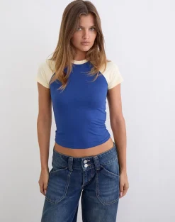 Agneta Tee in Dazzling Blue and Buttermilk Combination