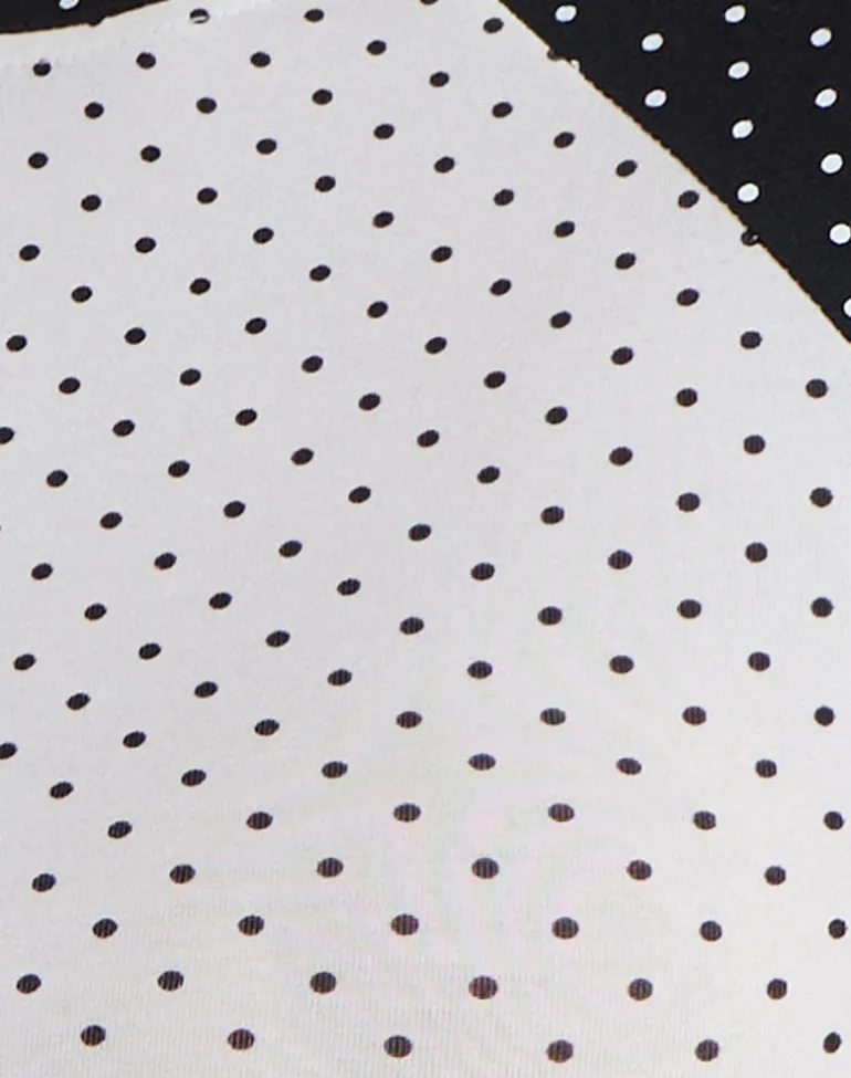 Agneta Tee in White and Black with Micro Polka Print