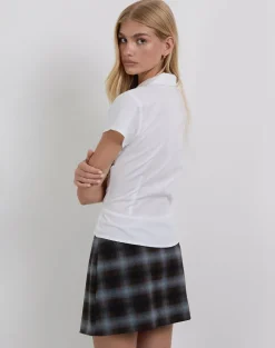 Aguna Mini Skirt in Blue and Brown Check