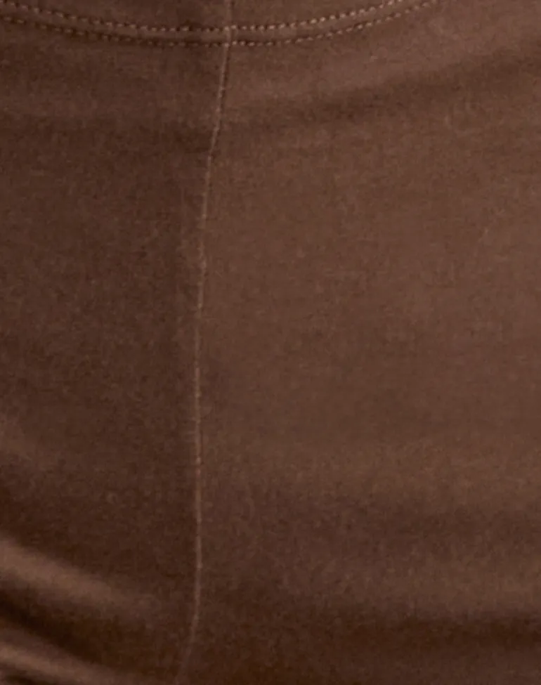 Ainu Short in Cocoa Brown with Buttermilk Binding