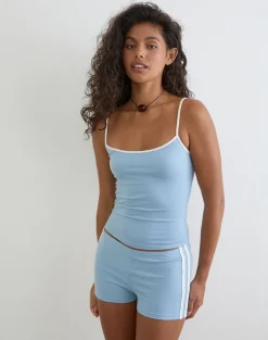 Ainu Short in Nantucket Blue with Off White Binding