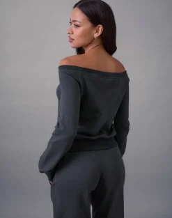 Airazo Bardot Sweater in Beluga Grey