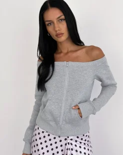 Airazo Bardot Sweater in Grey Marl