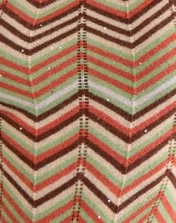 Aisling Off Shoulder Top in Green Multi Stripe