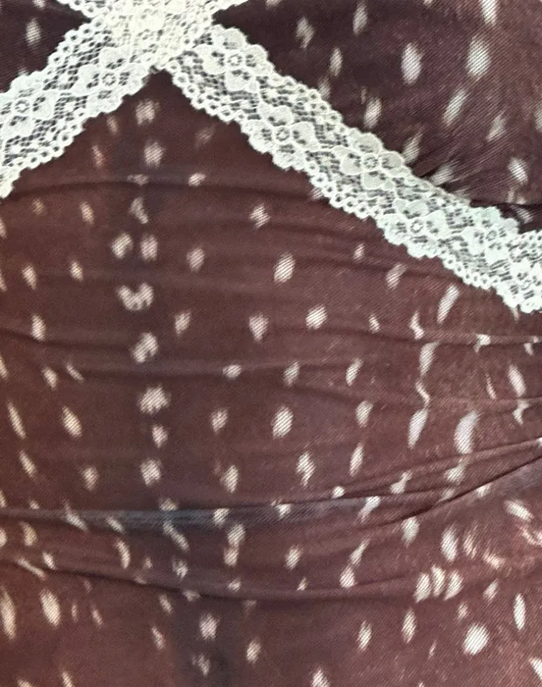 Alcesta Cami Top in Mesh Deer Print Brown