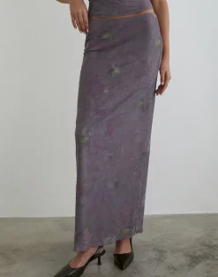 Alfreda Maxi Skirt in Flare Flower Purple