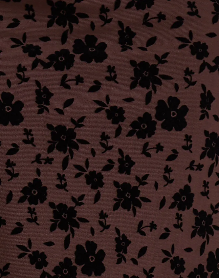 Alfreda Maxi Skirt in Garden Floral Brown