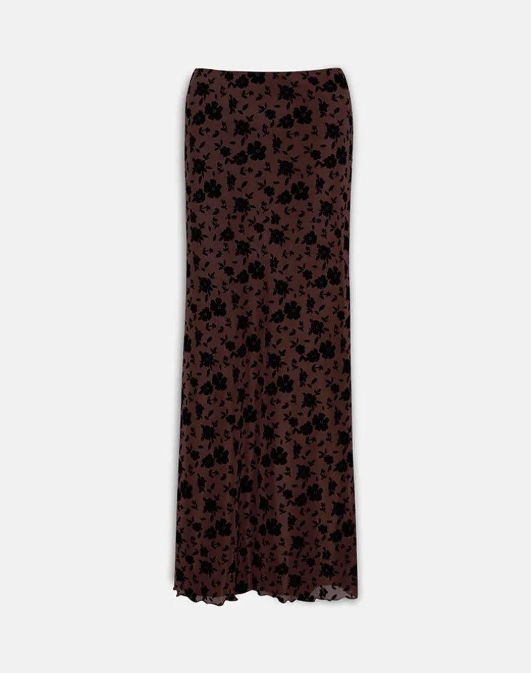 Alfreda Maxi Skirt in Garden Floral Brown