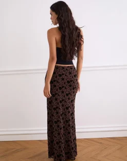 Alfreda Maxi Skirt in Garden Floral Brown