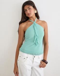 Aliraga Top in Mesh Aqua