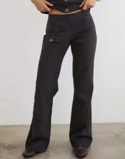 Alora Pocket Trouser in Dark Grey