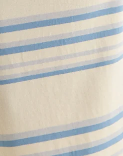 Amalia Midi Skirt in Cream with Blue and Grey Stripes