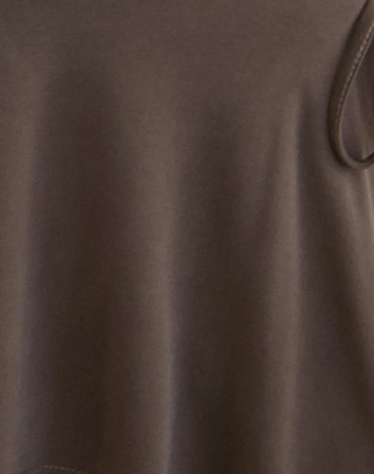 Amata Trouser Skirt in Cupro Dark Brown