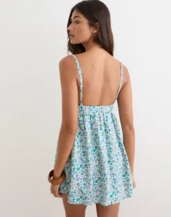 Amibeth Mini Dress in Flower Power Blue