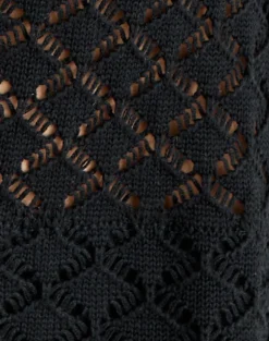Amila Mini Dress in Sheer Knit Black
