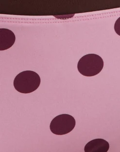 Amy Swim Short in Pink with Irregular Polka