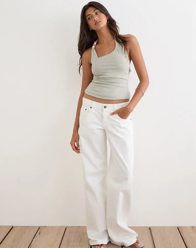 Anari Top in Shimmer Knit Light Grey