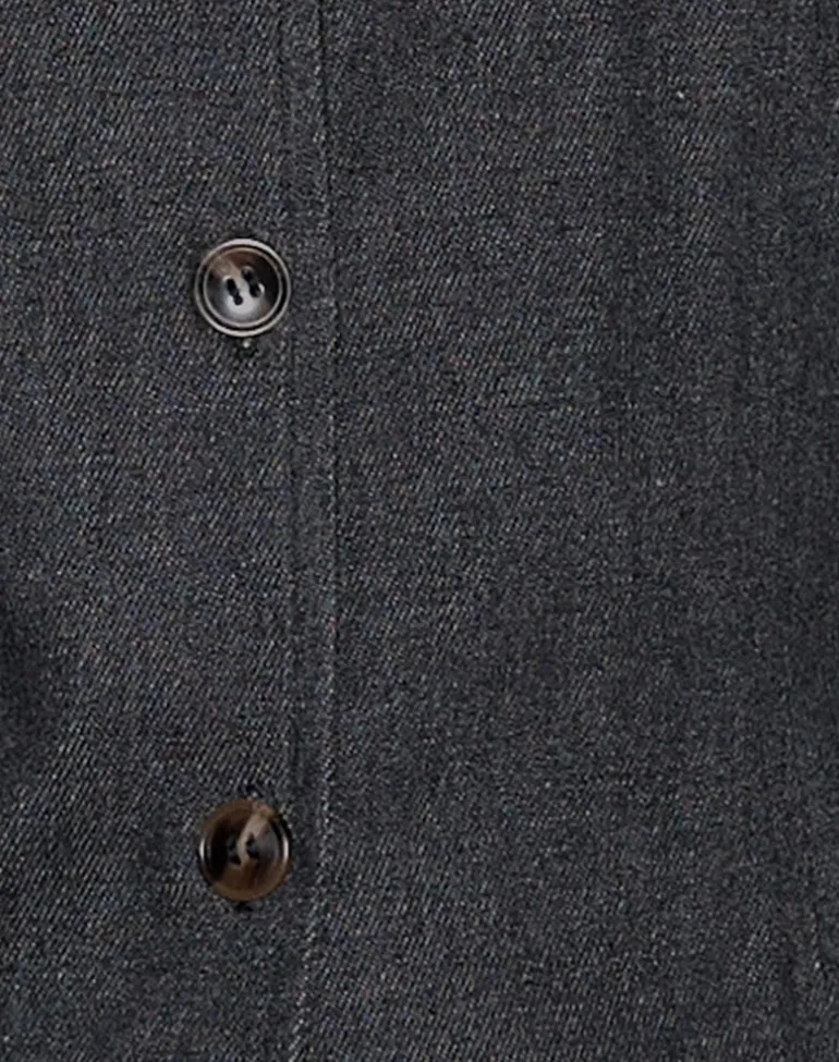 Anila Button Through Vest in Denim Indigo