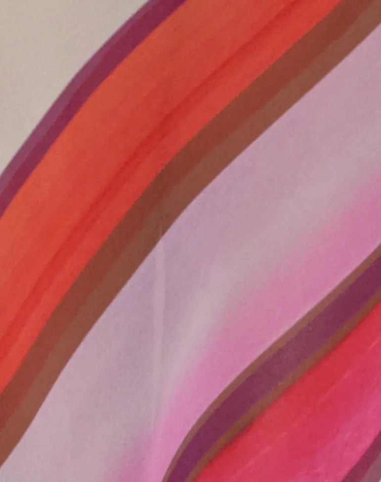 Anira Maxi Dress in Pink Chiffon Painted Stripe