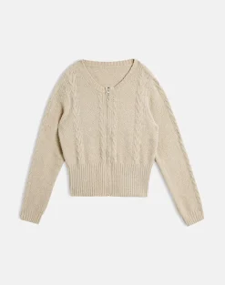 Anitra Cardigan in Cable Knit Beige