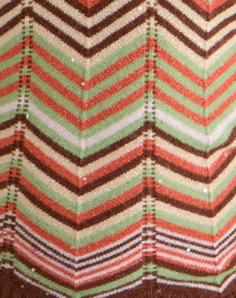 Anona Halter Top in Green Multi Stripe