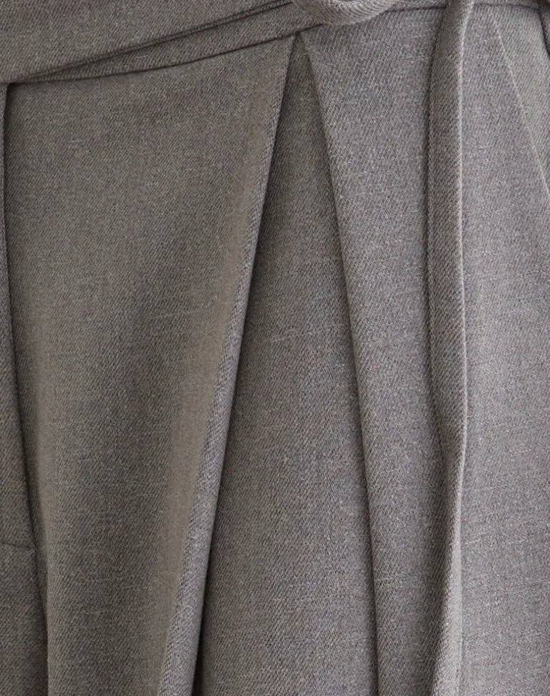 Arden Tie Waist Trouser in Tailoring Grey