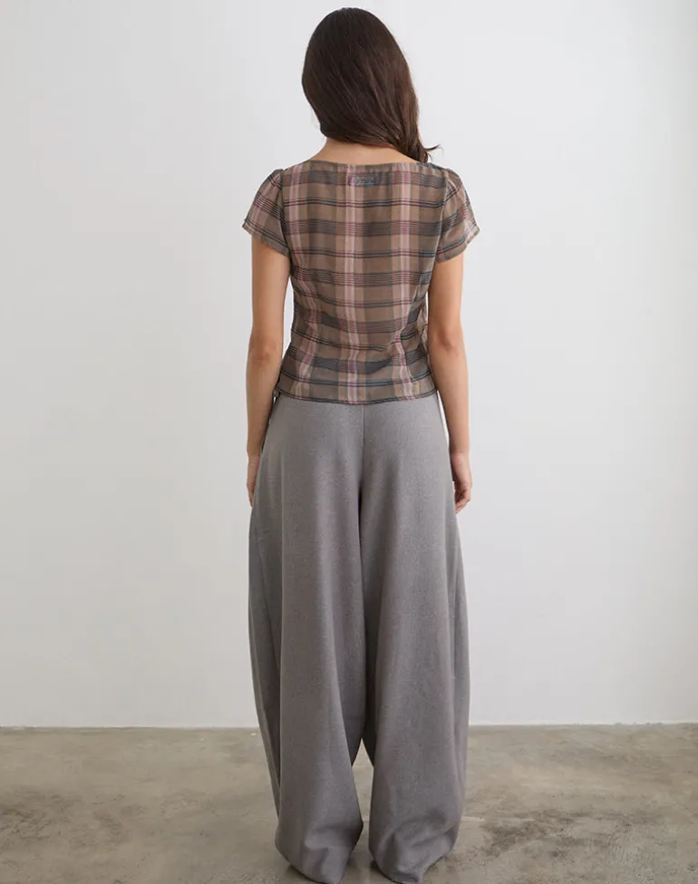 Arden Tie Waist Trouser in Tailoring Grey
