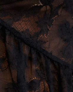 Arin Ruffle Cami Top in Floral Lace Black