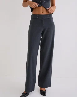 Arisyo Wide Leg Trouser in Tailoring Grey Blue