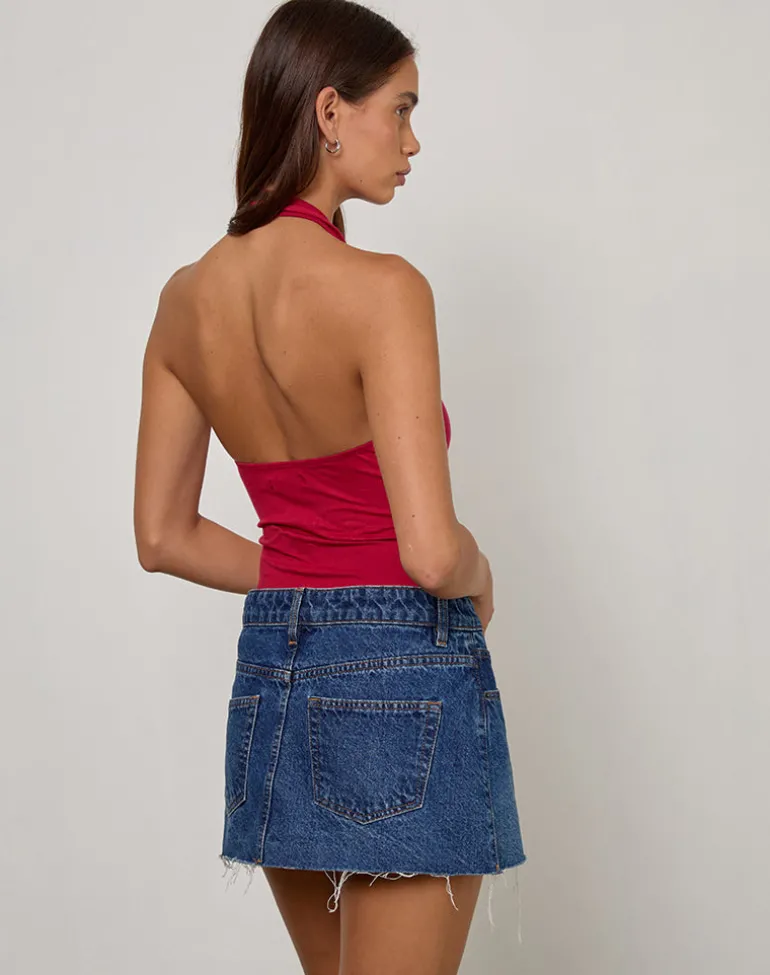 Arlet Plunge Bodysuit in Adrenaline Red