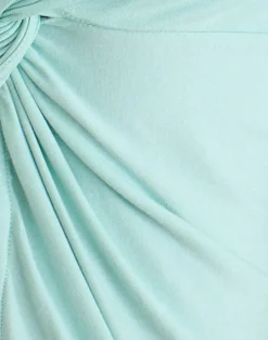 Arlys Twist Detail Top in Rayon Jersey Aqua