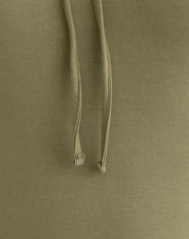 Armel Long Sleeve Keyhole Top in Rayon Jersey Khaki