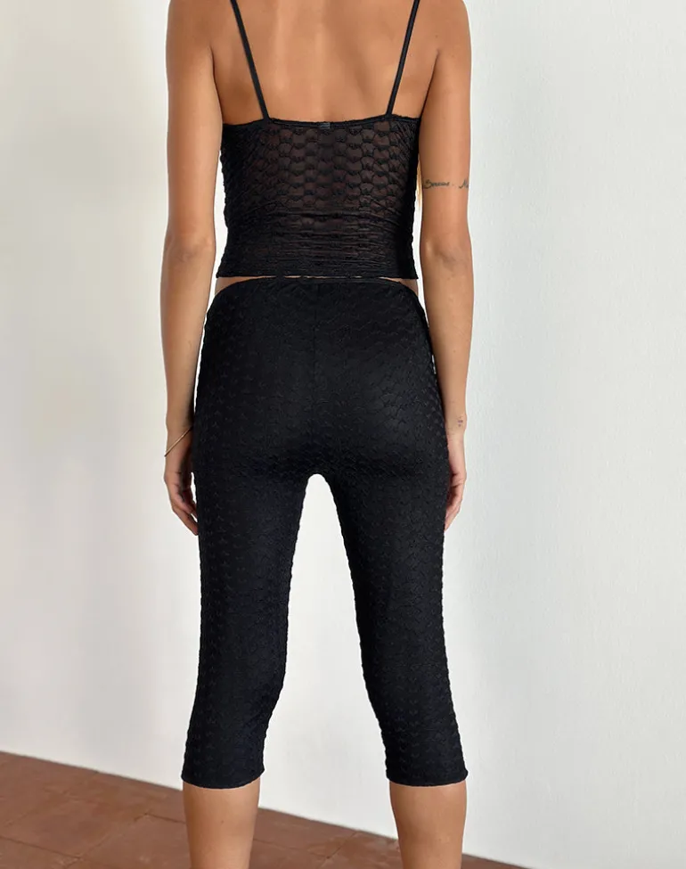 Asih Capri Trousers in Black Heart Lace