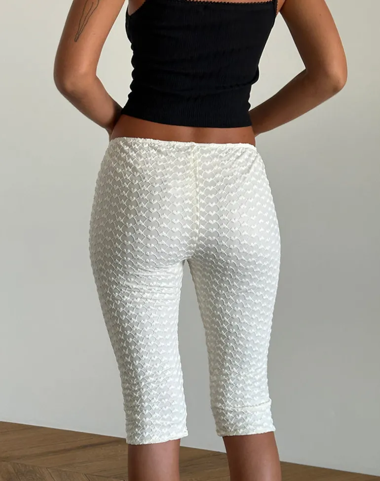 Asih Capri Trousers in Ivory Heart Lace