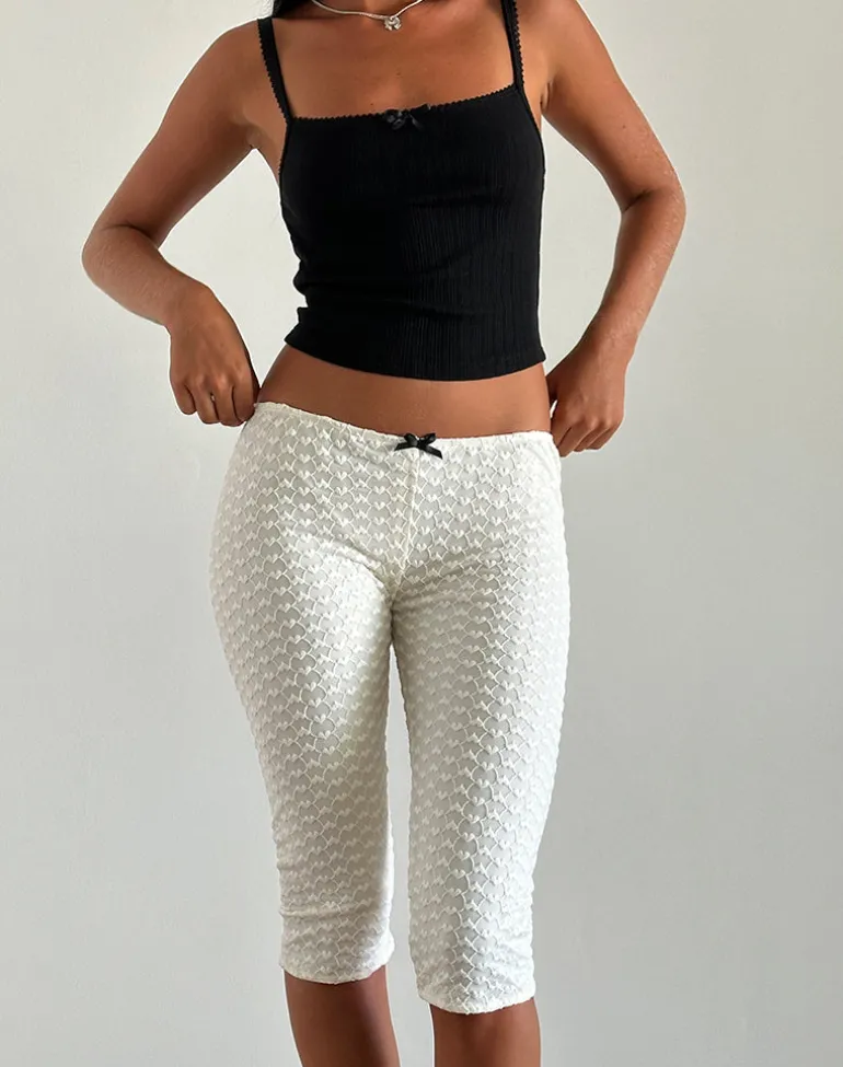Asih Capri Trousers in Ivory Heart Lace