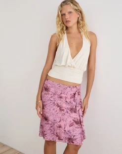 Asiki Midi Skirt in Mesh Animal Lily Mauve