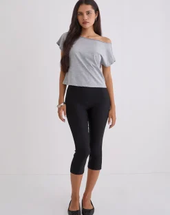 Asla Cropped Capri Trouser in Stretch Tailoring Black