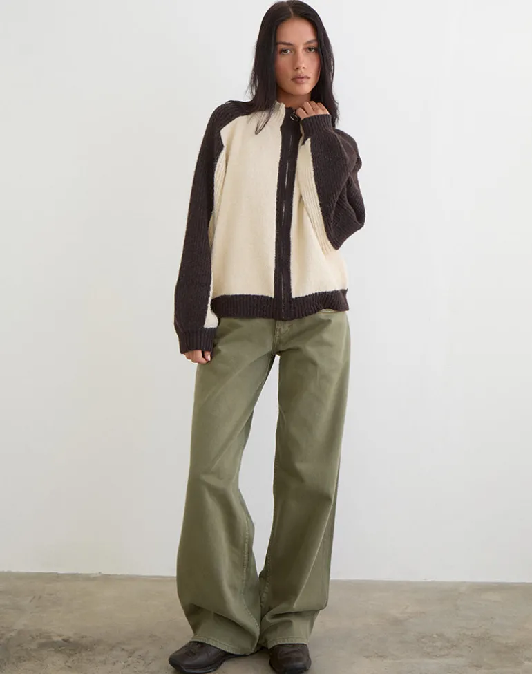 Asrar Jumper in Knit Cream and Brown