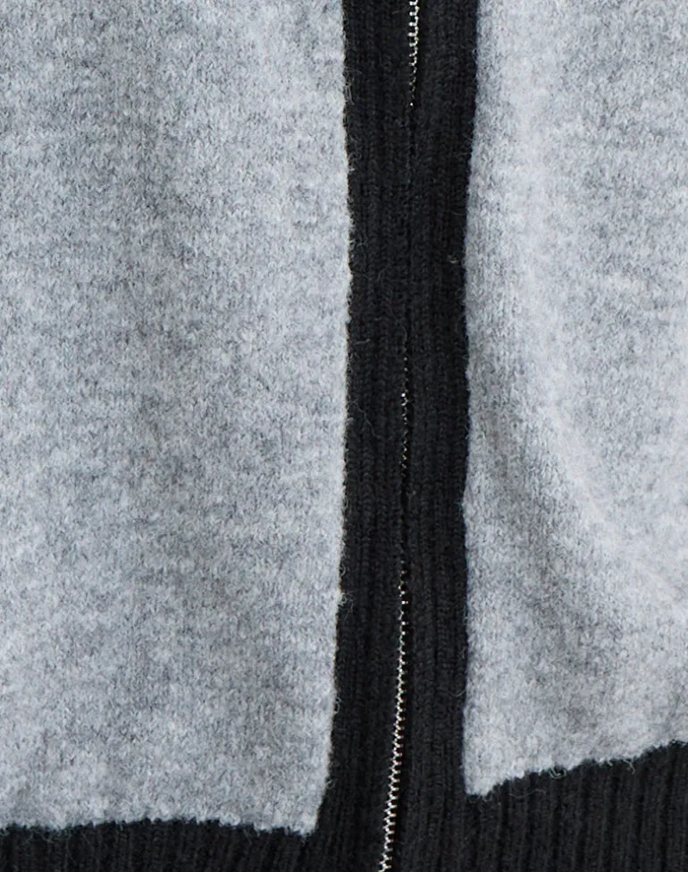 Asrar Jumper in Knit Grey and Black