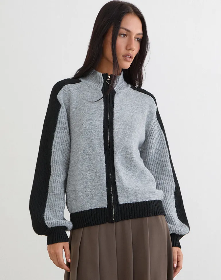 Asrar Jumper in Knit Grey and Black