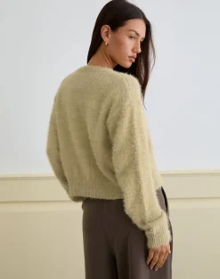 Audrina Cardigan in Fluffy Knit Sage
