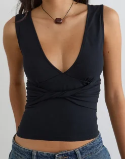 August Tank Top in Rayon Jersey Black