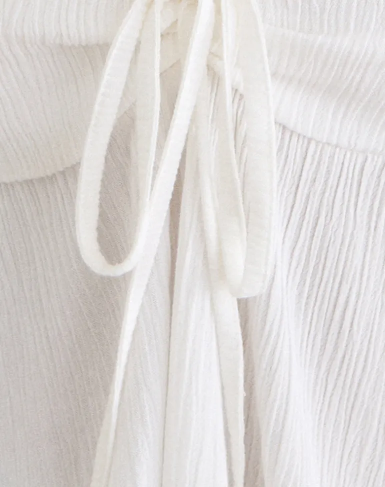Awilix Top in Crinkle Off White