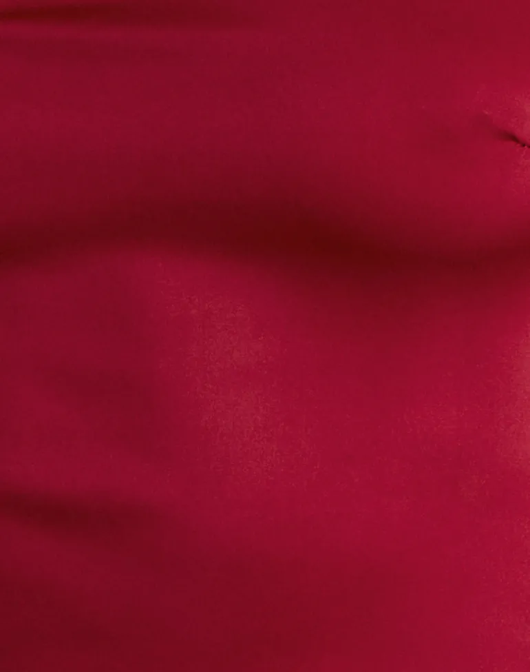 Ayaka Lace Up Corset Top in Satin Red