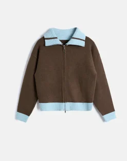 Ayamu Zip Jumper in Knit Brown