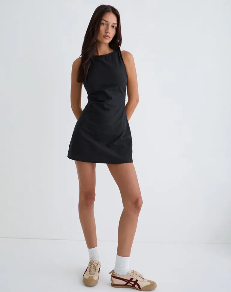 Ayana Backless Mini Dress in Black