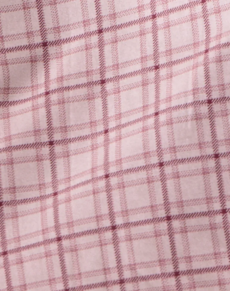 Ayana Backless Mini Dress in Basic Tartan Pink