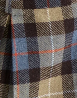 Badzlin Mini Skirt in Tartan Blue and Brown